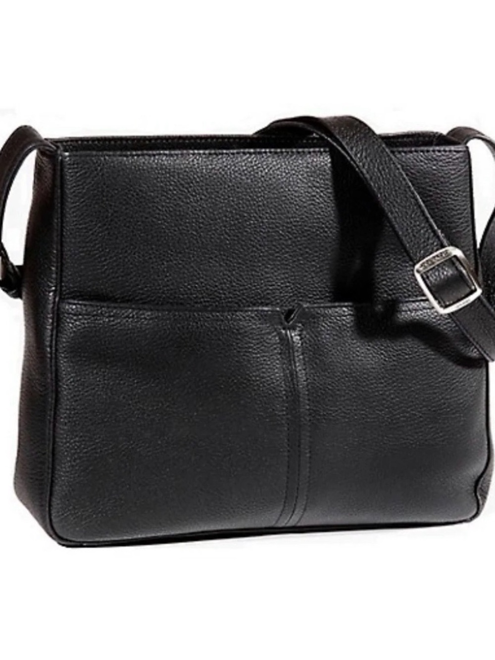 Derek Alexander Minimalist Black Leather Crossbody Bag